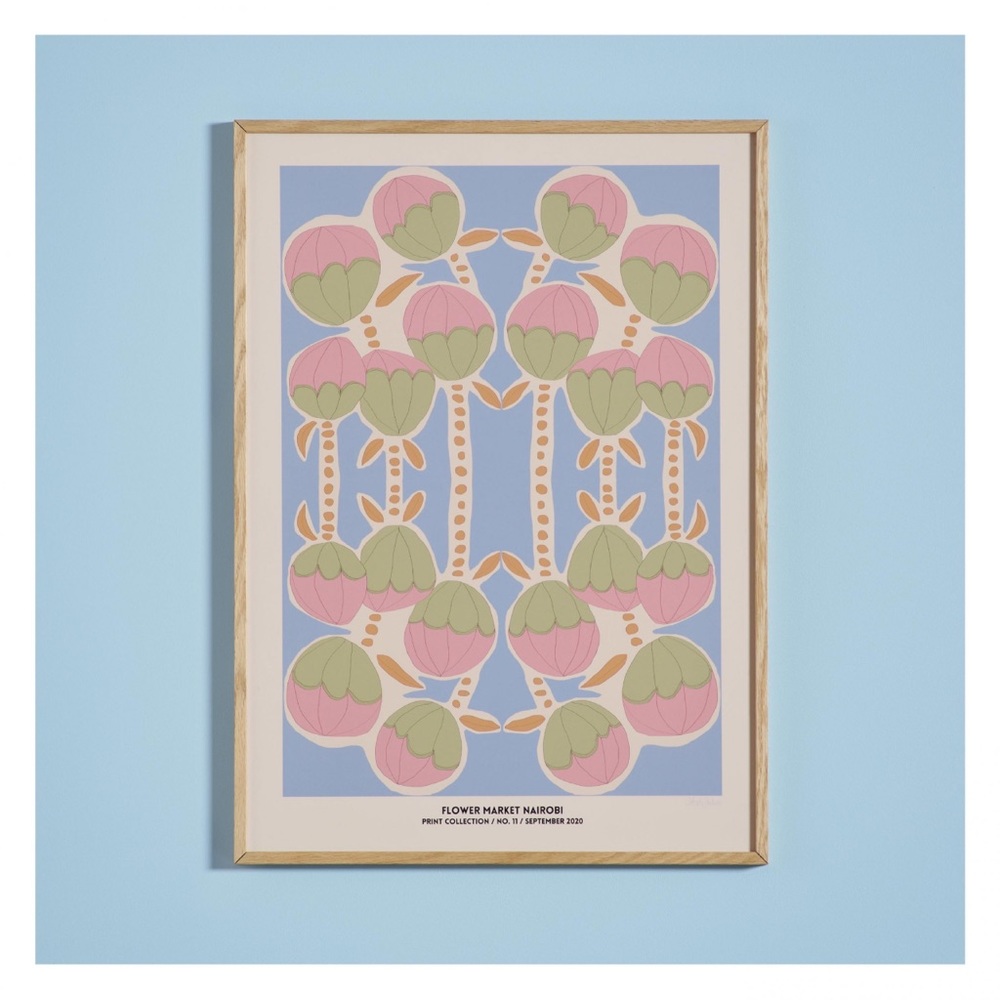 Flower market Nairobi print 12x15 in